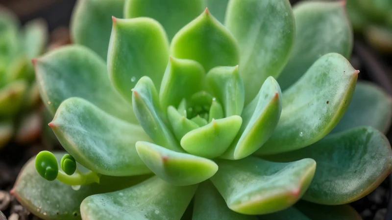 Suculenta verde vibrante con raíces y diseño educativo