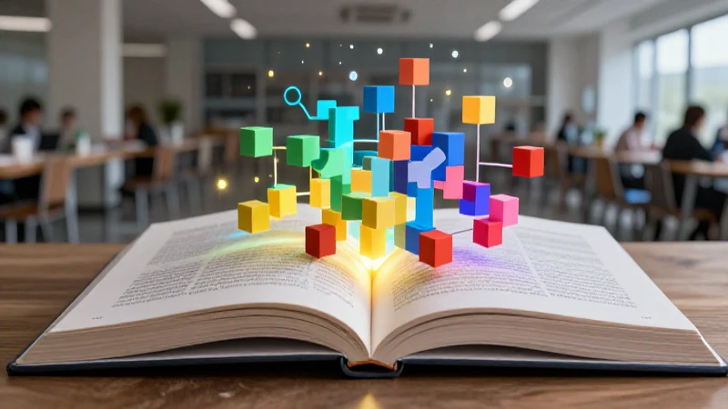 Educación moderna con geometría vibrante y estilizada