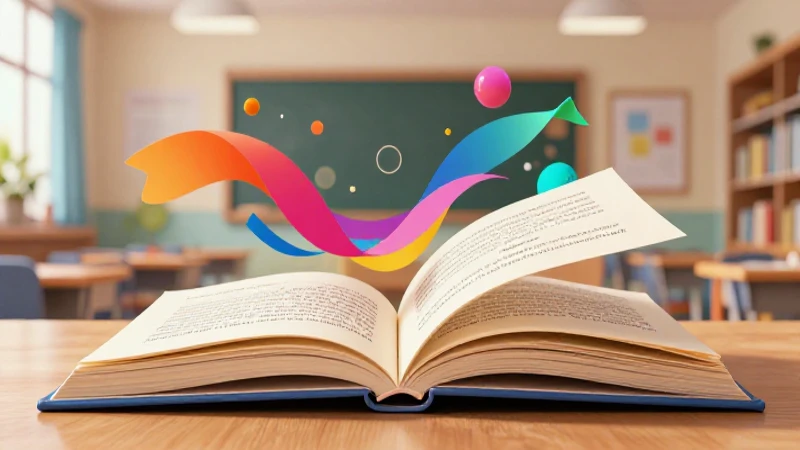 Conoce el texto narrativo: definición, ejemplos y características 3 Narrativa abstracta vibrante en aula educativa