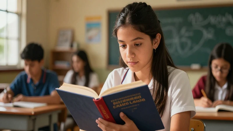 Estudiante mexicano concentrado con libro
