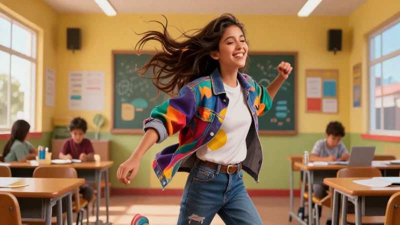 Estudiante mexicano vibrante con energía dinámica
