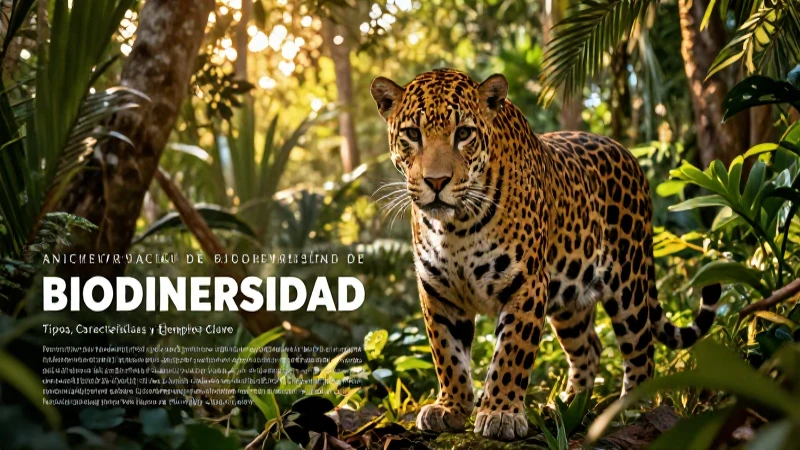 Conservación de biodiversidad: México, selva y jaguar majestuoso