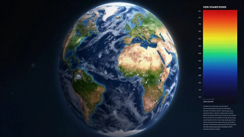 Visualización artística de la Tierra con climas vibrantes