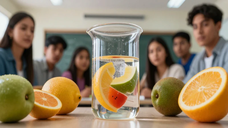 Estudiante observa experimento científico vibrante