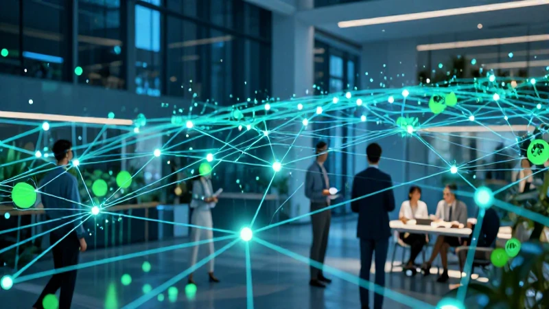 Qué son los tipos de empresa y sus características clave 5 Arquitectura corporativa abstracta con red de datos brillante