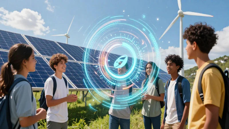 Tipos de energía: Definición, aplicaciones y ejemplos 17 Joven interactúa con energía sostenible abstracta