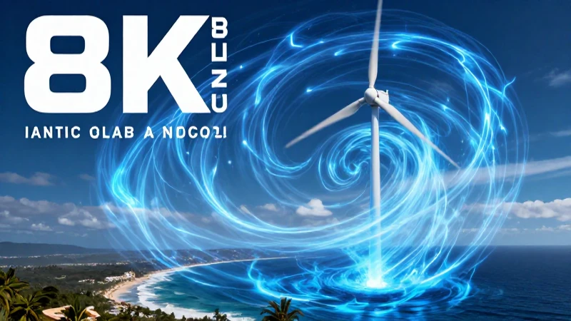 Tipos de energía: Definición, aplicaciones y ejemplos 7 Turbina azul moderna sobre costa mexicana
