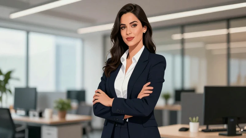 Mujer profesional poderosa en retrato impactante
