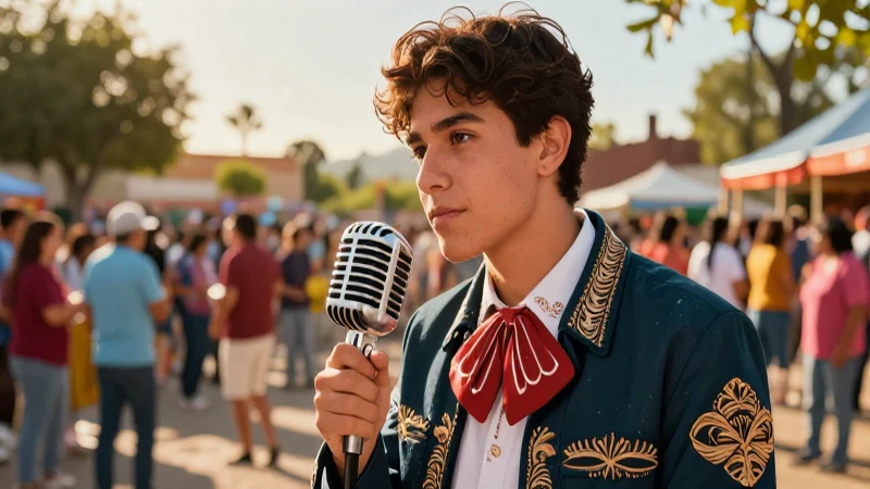 Joven escucha vibrante con micrófono dinámico