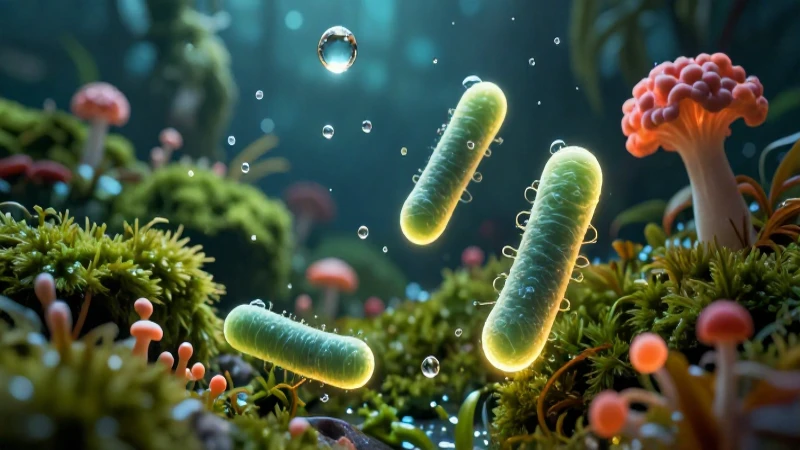 Microorganismos vibrantes en gotas de agua cristalina
