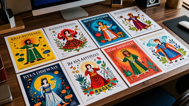 Tipos de mitos: clasificación y tipología en dibujos 5 Ilustraciones mitológicas detalladas para diseño educativo