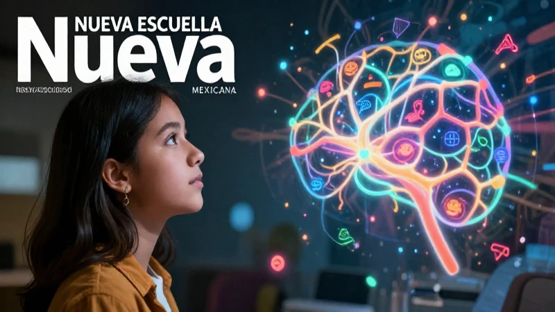 Estudiante mira red neuronal educativa