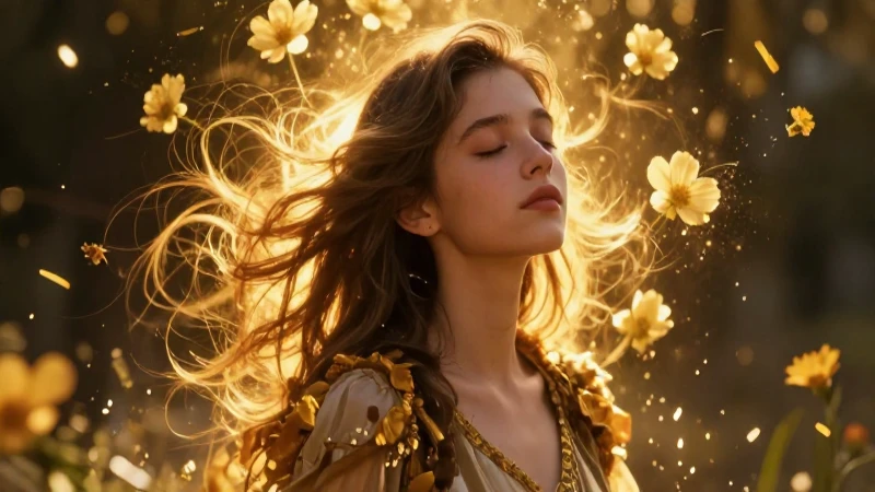 Joven en paz con energía brillante y estéticos