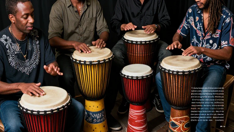 Composición dinámica de percusión vibrante y profesional