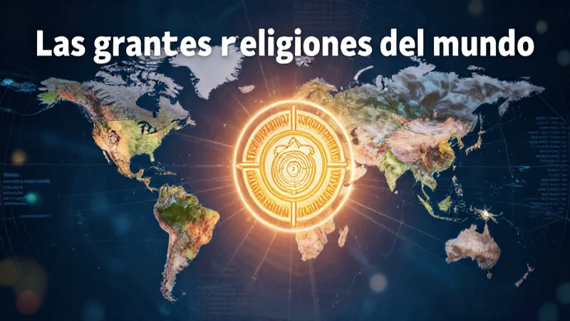 Conoce religiones y amplía tu entendimiento espiritual 3 Símbolo espiritual converge con el mapa global