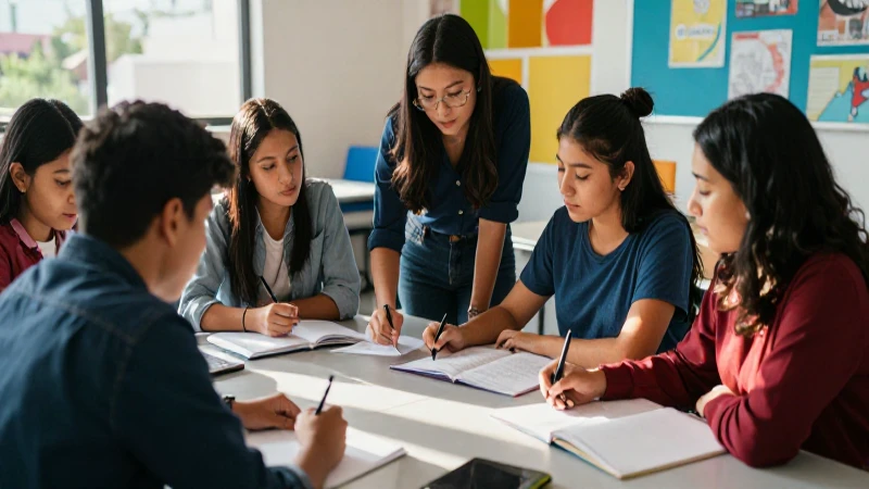 Estudiantes mexicanos aprenden colaborativamente en aula