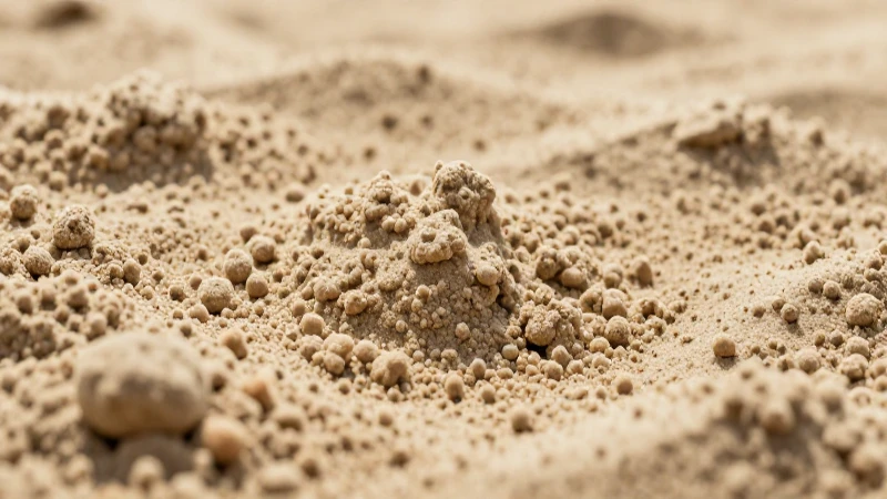 Suelo arenoso beige en primer plano con iluminación cinematográfica
