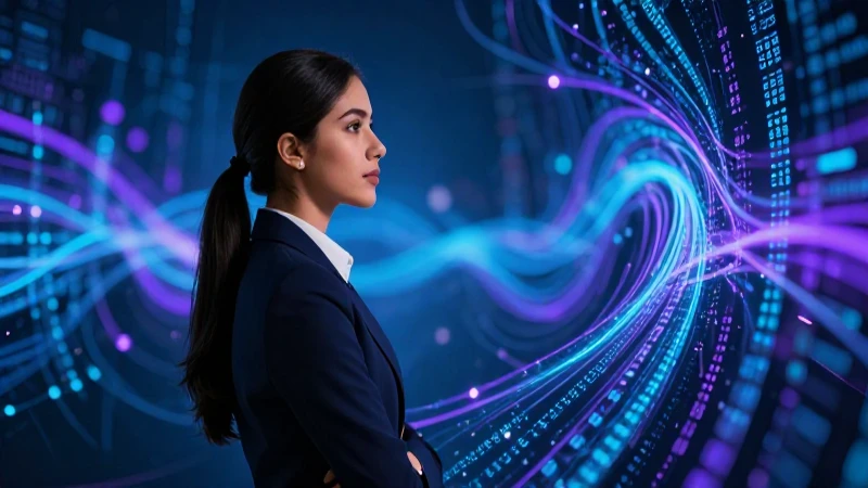 Tipos de violencia digital: Guía completa y recursos útiles 4 Joven mexicana en vestimenta profesional con datos digitales