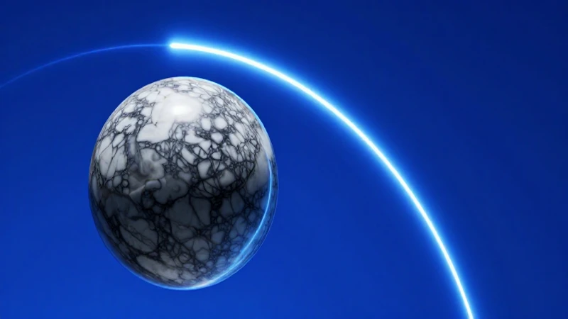 Es una esfera de mármol brillante con trayectoria geométrica