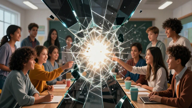 Estudiantes diversos y aprendizaje brillante moderno