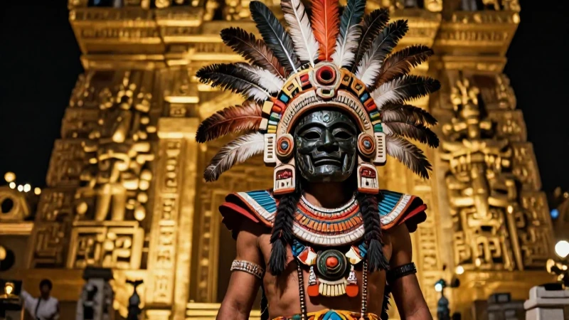 Toltecas: Historia, características y legado cultural 9 Rey Tolteca majestuoso e hiperrealista
