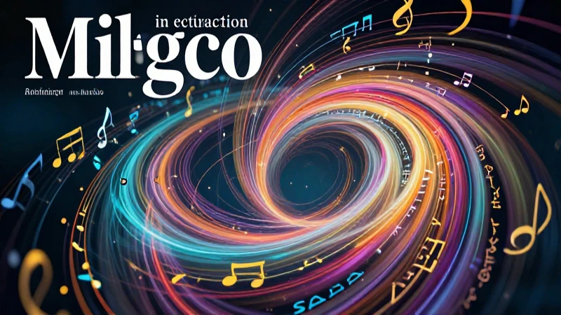 Vórtice energético abstracto con notación musical y estilo mexicano