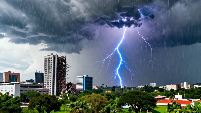 Tormenta eléctrica dramática sobre paisaje mexicano detallado