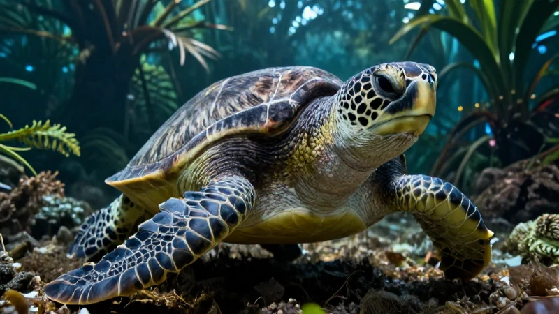 Tortuga: Información, hábitat, tipos y reproducción 7 Tortuga majestuosa en su entorno tropical