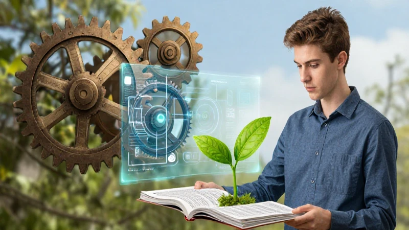 Profesional joven, crecimiento digital en documentos