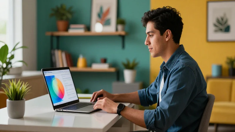 Educador mexicano profesional trabajando desde casa