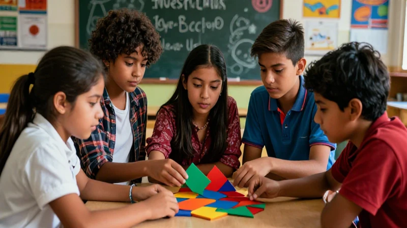 Jóvenes mexicanos colaboran en clase geométrica