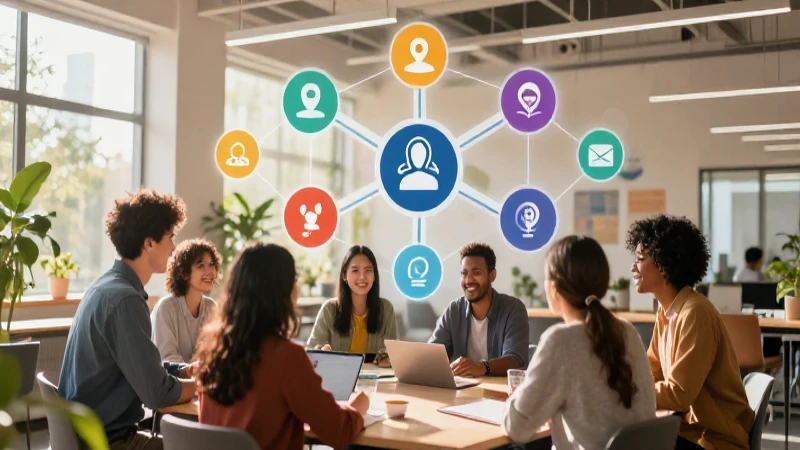 Educadores colaborando en un espacio moderno e iluminado