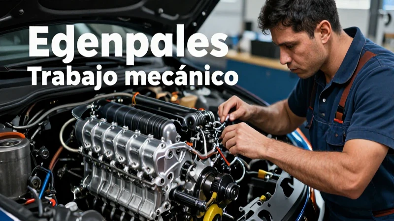 Técnico experto arreglando un motor con estilo profesional