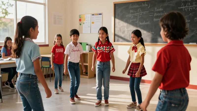 Niños mexicanos jugando juegos tradicionales