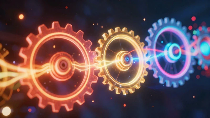 Energía vibrante, engranajes y movimiento dinámico