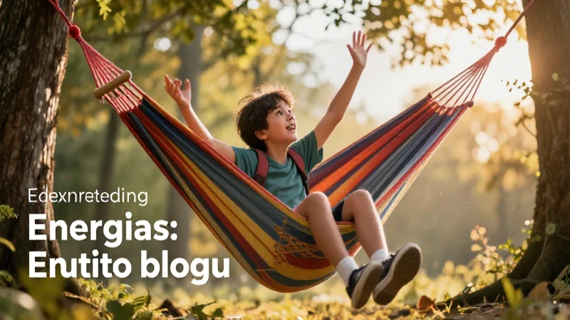 Joven estudiante con energía ascendente en vibrante hamaca