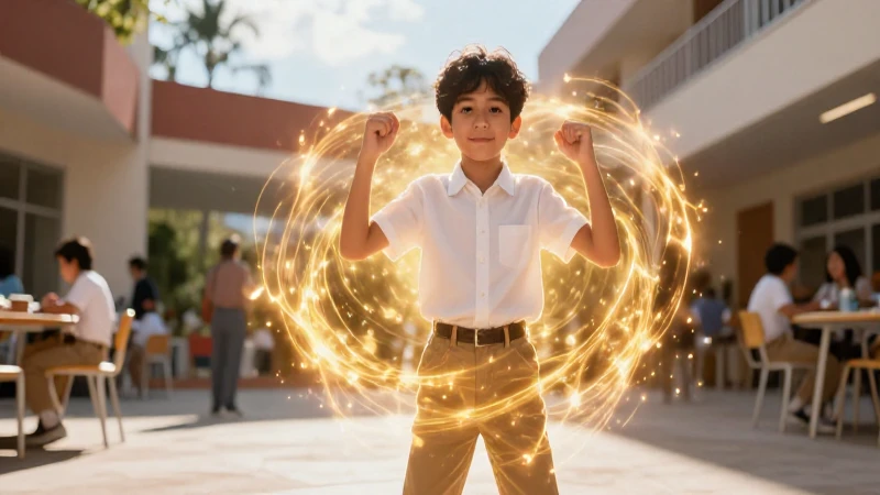 Transformación permanente: cambia tu vida para siempre 4 Estudiante brillante en moderno entorno escolar