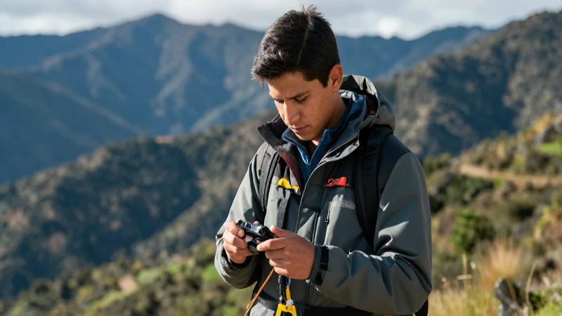 Travesía: Definición y concepto explicado en detalle 6 Joven mexicano prepara equipo en paisaje montañosos