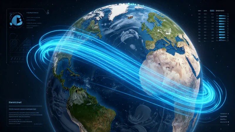 Visualización atmosférica futurista en el globo