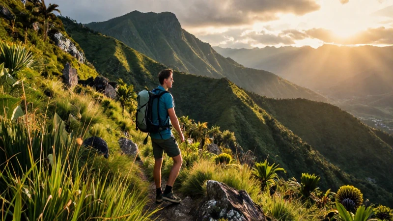 Trekking: Qué es, tipos, definición y concepto esencial 5 Senderista responsable disfruta de los paisajes de México al atardecer