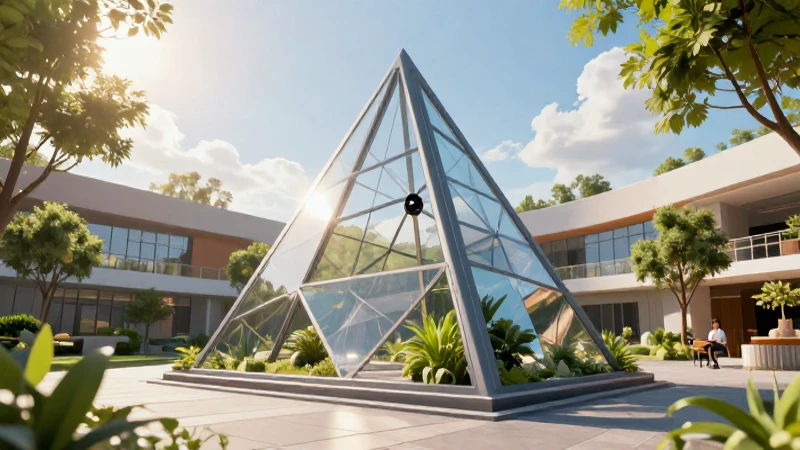 Triángulo acutángulo: definición, características y concepto 6 Triángulo geométrico brillante en moderno entorno educativo