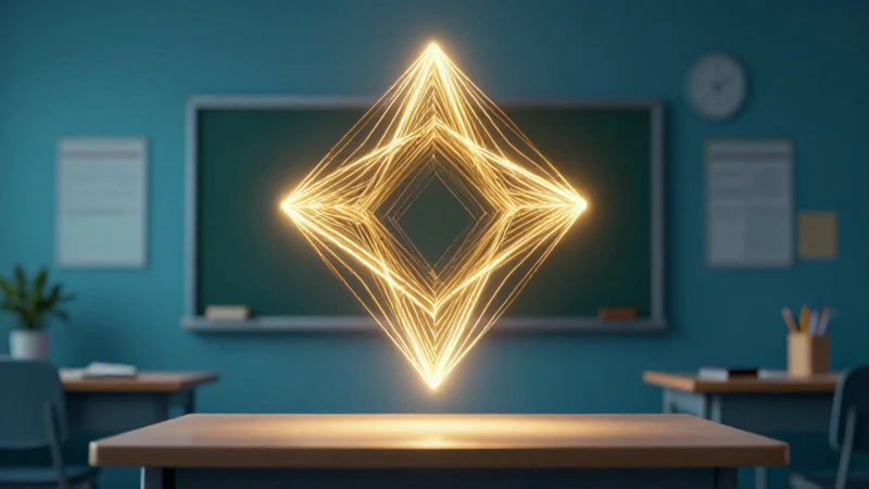 Triángulo cuadrilátero: todo sobre características y propiedades 3 Geometría dorada flotando sobre espacio educativo minimalista