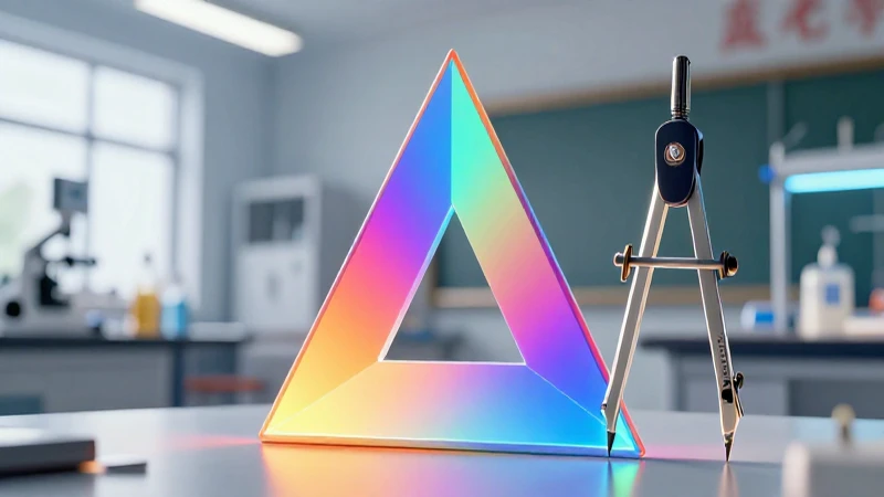 Calcular y construir triángulo equilátero acutángulo perfecto 3 Triángulo geométrico brillante en entorno académico