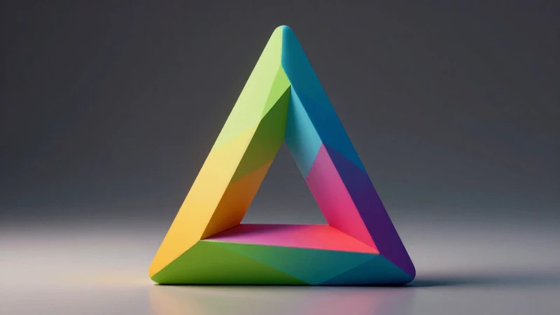 Triángulo 3D geométrico, profesional y moderno