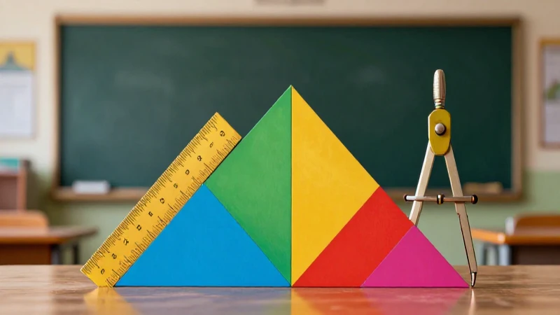 Ilustración geométrica educativa de triángulos