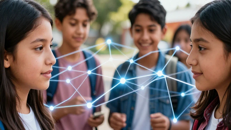 Tribal: Definición, características y concepto tribal 6 Estudiantes mexicanos conectados por redes neuronales luminosas