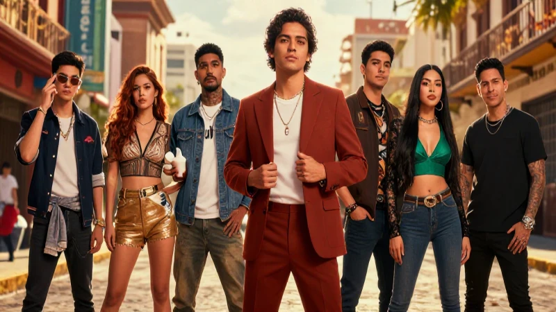 Jóvenes diversos en estilo urbano mexicano vibrante