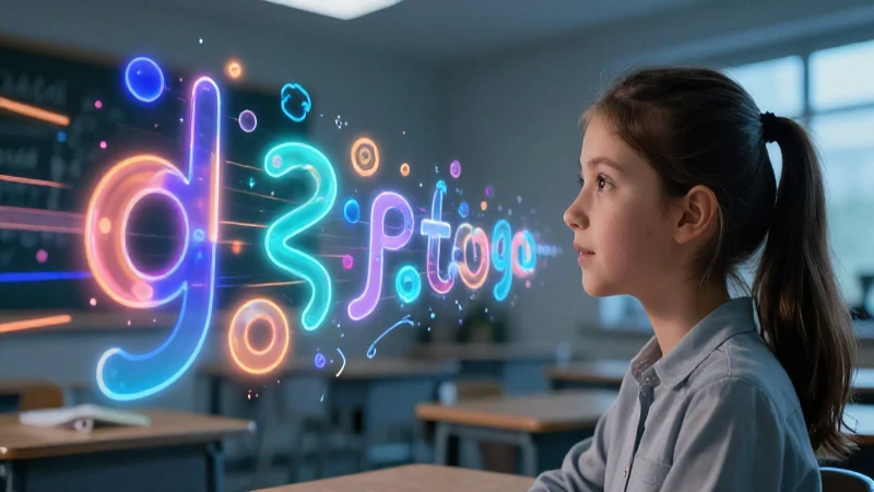 Ilustración educativa vibrante de triptongos y diptongos