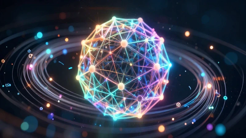 Orbe brillante de datos y geometría