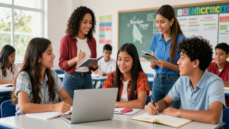 Trucas: Descubre los Mejores Tips y Estrategias Efectivas 3 Jóvenes mexicanos colaborando con entusiasmo en clase